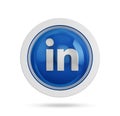 Sao Paulo, Brazil - January 22, 2023: 3D representation of the Linkedin social network icon in the shape of a sphere with