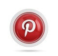 Sao Paulo, Brazil - January 22, 2023: 3D representation of the Pinterest social network icon in the shape of a sphere with