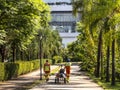 People enjoy for their leisure in the People's Park (Parque do Povo)