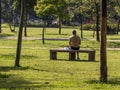 People enjoy for their leisure in the People's Park (Parque do Povo)