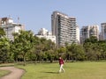 People enjoy for their leisure in the People's Park (Parque do Povo)