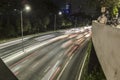 Traffic jan on 23 de Maio Avenue at night, in south side of Sao Paulo city Royalty Free Stock Photo