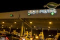 Night view of the line of cars for toll payment on a highway managed by the concessionaire Eco Pistas