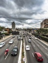 Traffic of vehicles in Rubem Berta Avenue in Sao Paulo Royalty Free Stock Photo