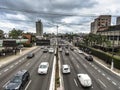 Traffic of vehicles in Rubem Berta Avenue in Sao Paulo Royalty Free Stock Photo