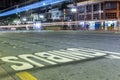 Bus stop at Republica Square, with exclusive lane marking