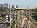 Taffic of vehicles and CPTM train