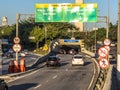 Vehicular traffic at the entrance to the Ayrton Senna road complex Royalty Free Stock Photo