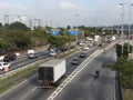 View of traffic on Marginal Tiete highway in Sao Paulo