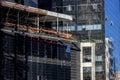 Workers on building construction site in Paulista Avenue, Royalty Free Stock Photo