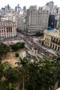 Erial view of corner Ramos de Azevedo Square with Cha Viaduct Royalty Free Stock Photo