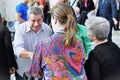 Coronel Tadeu greets voters at the inauguration ceremony for the presidency of the female PL