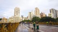 SAO PAULO, BRAZIL - MAY 16, 2019: Santa Ifigenia viaduct on downtown for exclusive use of pedestrians Royalty Free Stock Photo