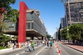 Paulista Avenue closed to cars on sunday and MASP Sao Paulo Museum of Art - Sao Paulo, Brazil Royalty Free Stock Photo