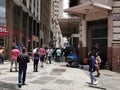 SAO PAULO, BRAZIL - NOVEMBER 10, 2020: New normal in the region of Sao Joao avenue in the city center Royalty Free Stock Photo