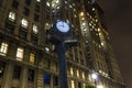 Night view of the old clock with the Martinelli Building