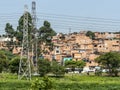 Shacks in the favellas, a poor neighborhood in Sao Paulo, big city in brazil