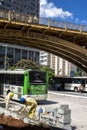 Movement of the Correio Square Bus Termianal and view of the Santa Ifigenia Viaduct in