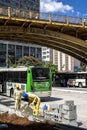 Movement of the Correio Square Bus Termianal and view of the Santa Ifigenia Viaduct in