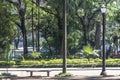 Brazil, October 29, 2011. People on Luz Public Park in downtowns Sao Paulo. This is the city's first public park Royalty Free Stock Photo