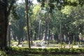 Brazil, October 29, 2011. People on Luz Public Park in downtowns Sao Paulo. This is the city's first public park Royalty Free Stock Photo