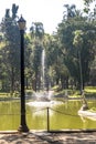 Brazil, October 29, 2011. People on Luz Public Park in downtowns Sao Paulo. This is the city's first public park Royalty Free Stock Photo