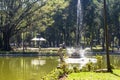 People on Luz Public Park in downtowns Sao Paulo. This is the city's first public park Royalty Free Stock Photo