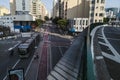 People movement on Elevado Joao Goulart known as Minhocao and traffic on Sao Joao avenue