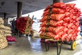 Boxes for the sale of potatoes, garlic and onions at CEAGESP