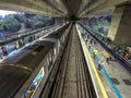 Movement of trains and passengers in Sumare station Royalty Free Stock Photo