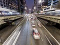 raffic of vehicles in Paulista Aveue at night