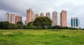 Sao Paulo, Brazil: Villa Lobos Park, buildings around Royalty Free Stock Photo