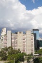 panoramic view of city of sao pauo, brazil with modern buildings