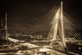 Sao Paulo city bridge at night Royalty Free Stock Photo