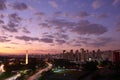 Sao Paulo city at nightfall, Brazil Royalty Free Stock Photo