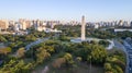 Sao Paulo city,  obelisk monument and Ibirapuera Park Royalty Free Stock Photo