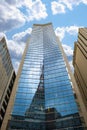 Sao Paulo Modern High Skyscraper. Glass Business Centre In The Paulista Avenue. Sky Clouds Reflection On The Mirror Wall. Royalty Free Stock Photo