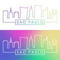 Sao Paulo skyline. Colorful linear style.