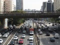 Traffic jam in Radial Leste Avenue Royalty Free Stock Photo