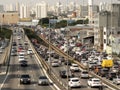 Traffic jam in Radial Leste Avenue Royalty Free Stock Photo