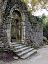 Sao Pedro de Penaferrim Church inside the Medieval Castelo dos Mouros aka Castle of the Moors in Sintra, Portugal. Royalty Free Stock Photo