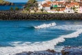 Sao Rogue, Azores, Portugal - May 16, 2017: Surf School in Sao R