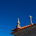 The `Sao Roque` Chapel with beautiful blue sky, Povoa de Lanhoso, Braga.