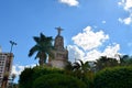 Sao Sebastiao do Paraiso, Brazil : statue of Christ in the square Comendador Jose Honorio Royalty Free Stock Photo