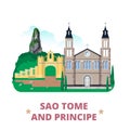 Sao Tome and Principe country design template Flat