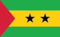 Sao Tome and Principe flag vector graphic. Rectangle Sao Tomean flag illustration. Sao Tome and Principe country flag is a symbol Royalty Free Stock Photo