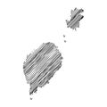 Sao Tome and Principe thread map line vector illustration
