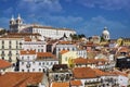 Sao Vicente de Fora Monastery and dome of the National Pantheon seen from Portas do Sol in Lisbon, Portugal Royalty Free Stock Photo