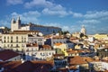 Sao Vicente de Fora Monastery and dome of the National Pantheon seen from Portas do Sol in Lisbon, Portugal Royalty Free Stock Photo