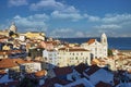 Sao Vicente de Fora Monastery and dome of the National Pantheon seen from Portas do Sol in Lisbon, Portugal Royalty Free Stock Photo